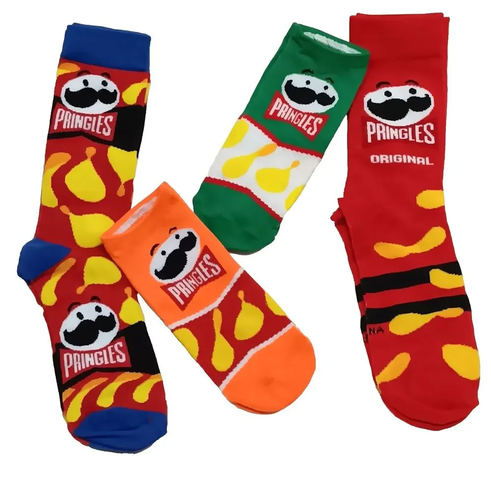 Pringles Chips Socks Novelty 2 Pair Crew 2 Pair Ankle Adult Men Size 6-12 NWOT